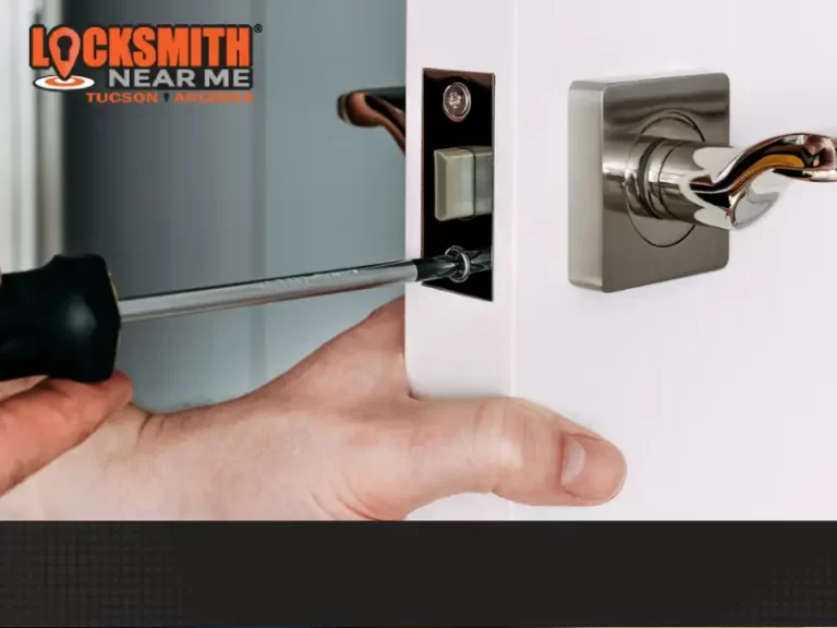 Lever handle lock change on an office door